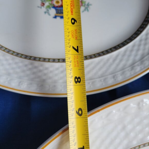 Carlton China Oval Serving Platters Set/2 White W/ Gold Trim & Floral Grindley - Picture 10 of 11